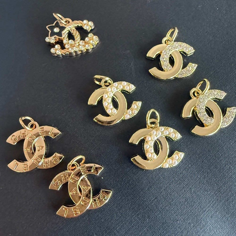 Chanel gold tone zipper pulls charms 3 pair + 1 bonus